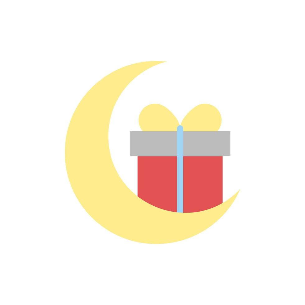 Gift box Ramadan moon vector icon