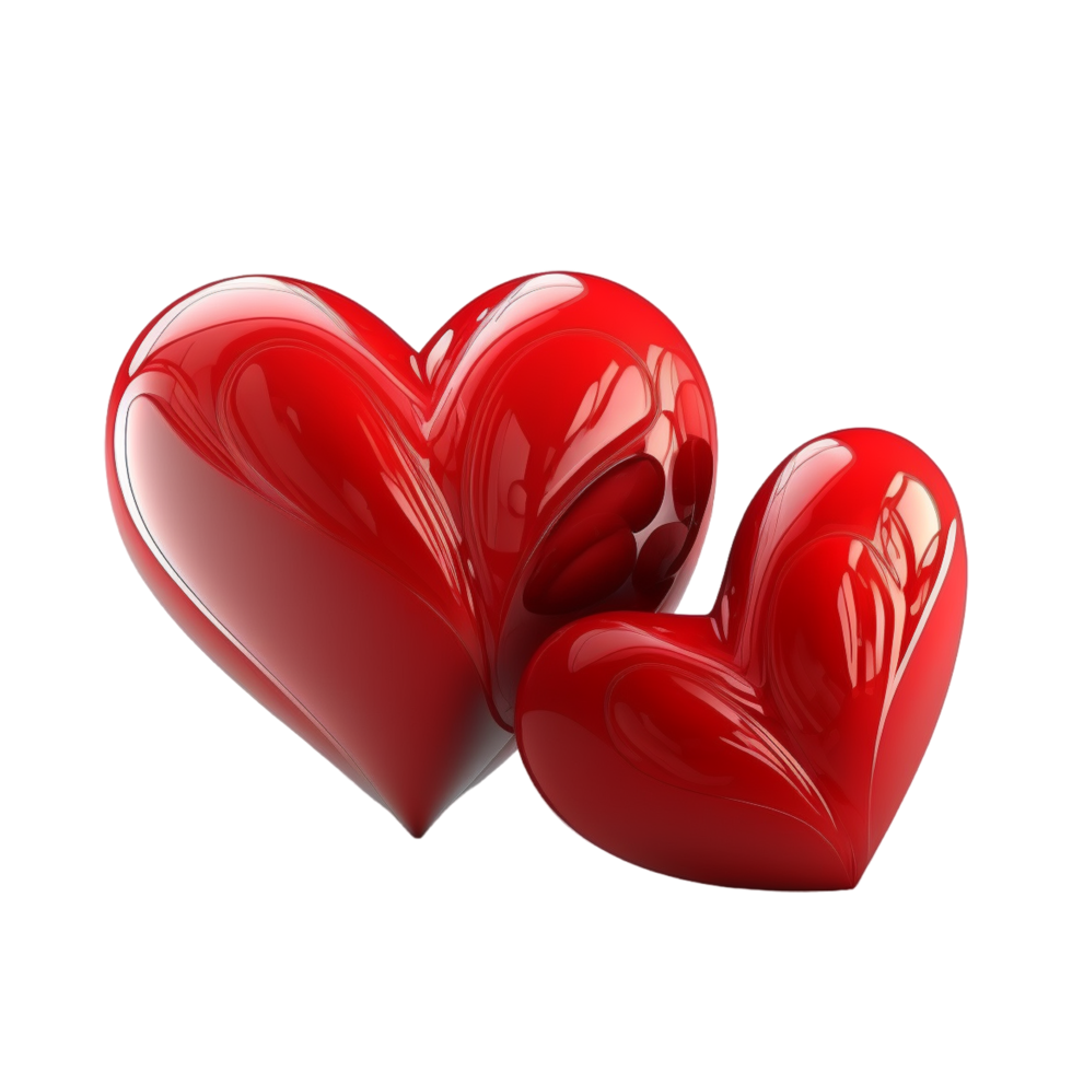 Valentines Day 3d Stereo Love Red Hearts 22571382 PNG