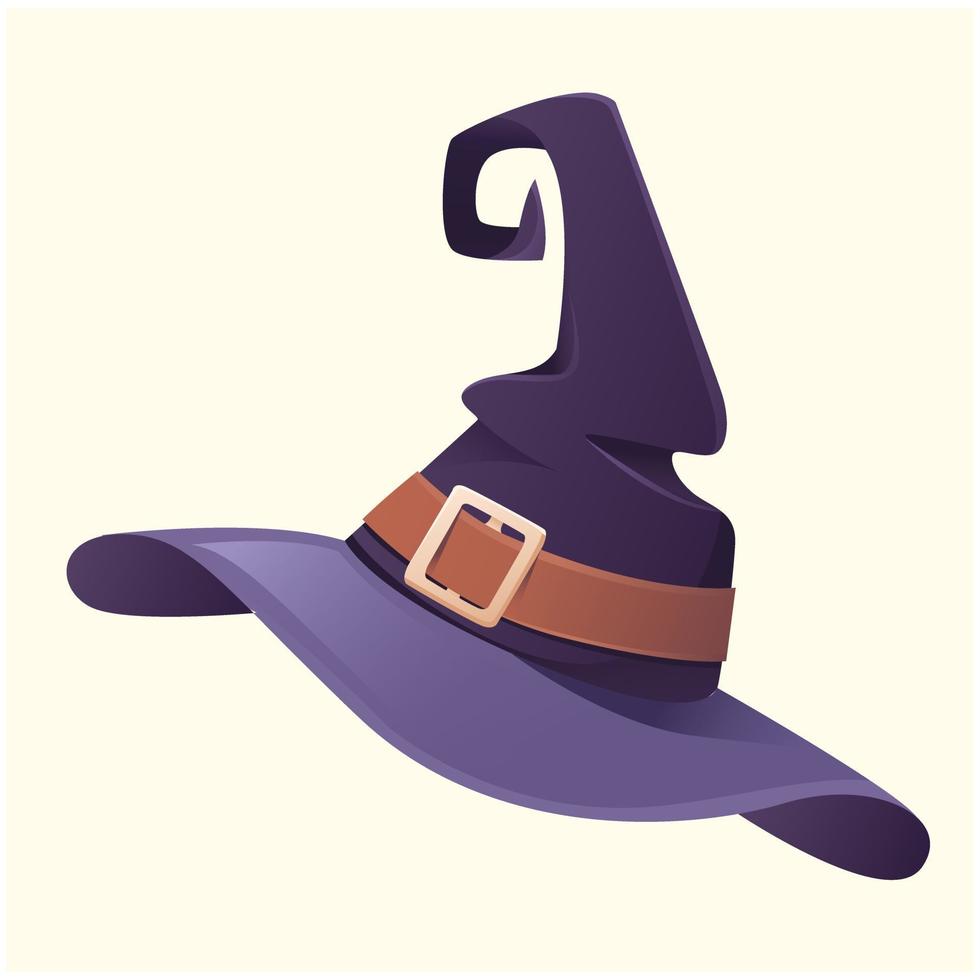 Halloween witch hat cartoon illustration vector