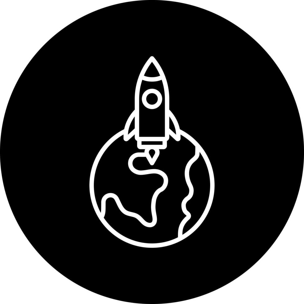 Rocket Earth Vector Icon Style