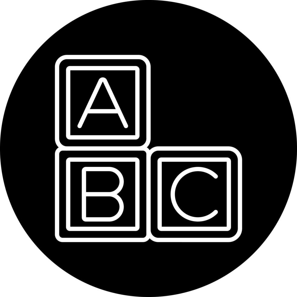 a B C bloques vector icono estilo