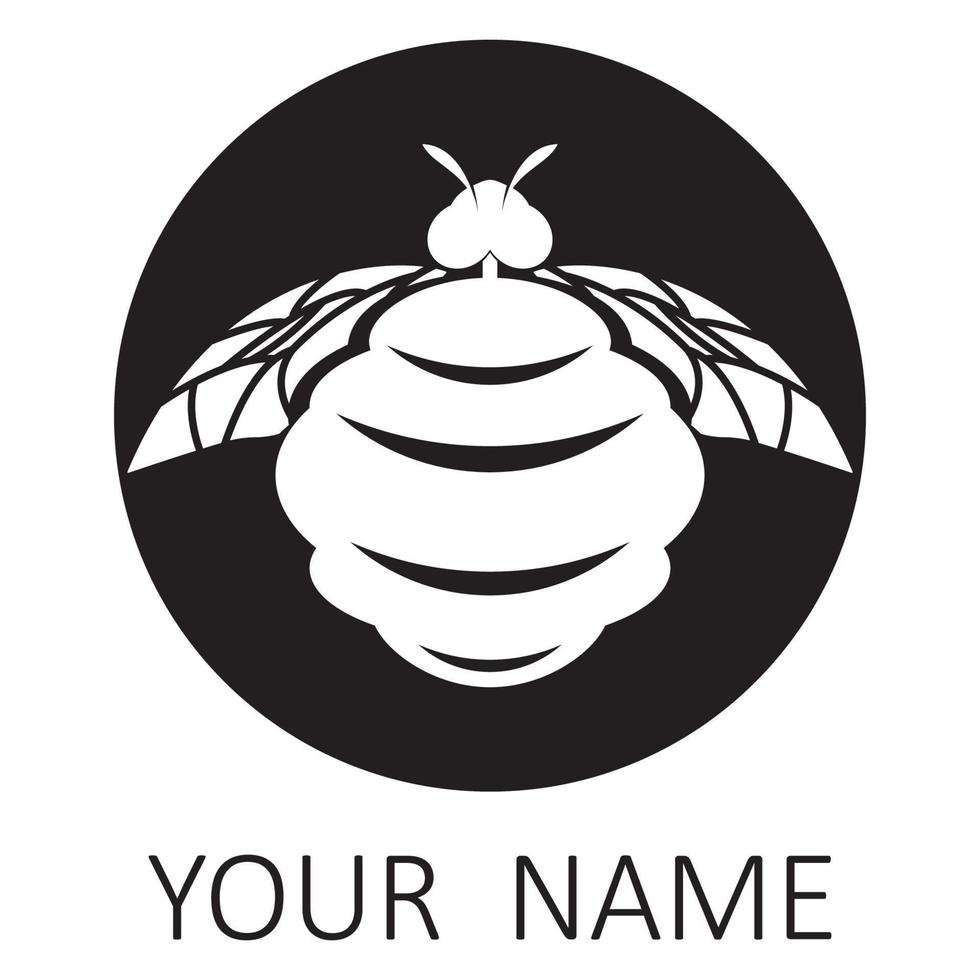 icono de diseño de ilustraciones de logotipo de abeja vector