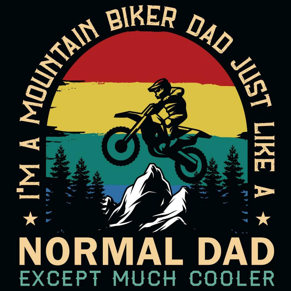 Mountain biking graphics tshirt design vector