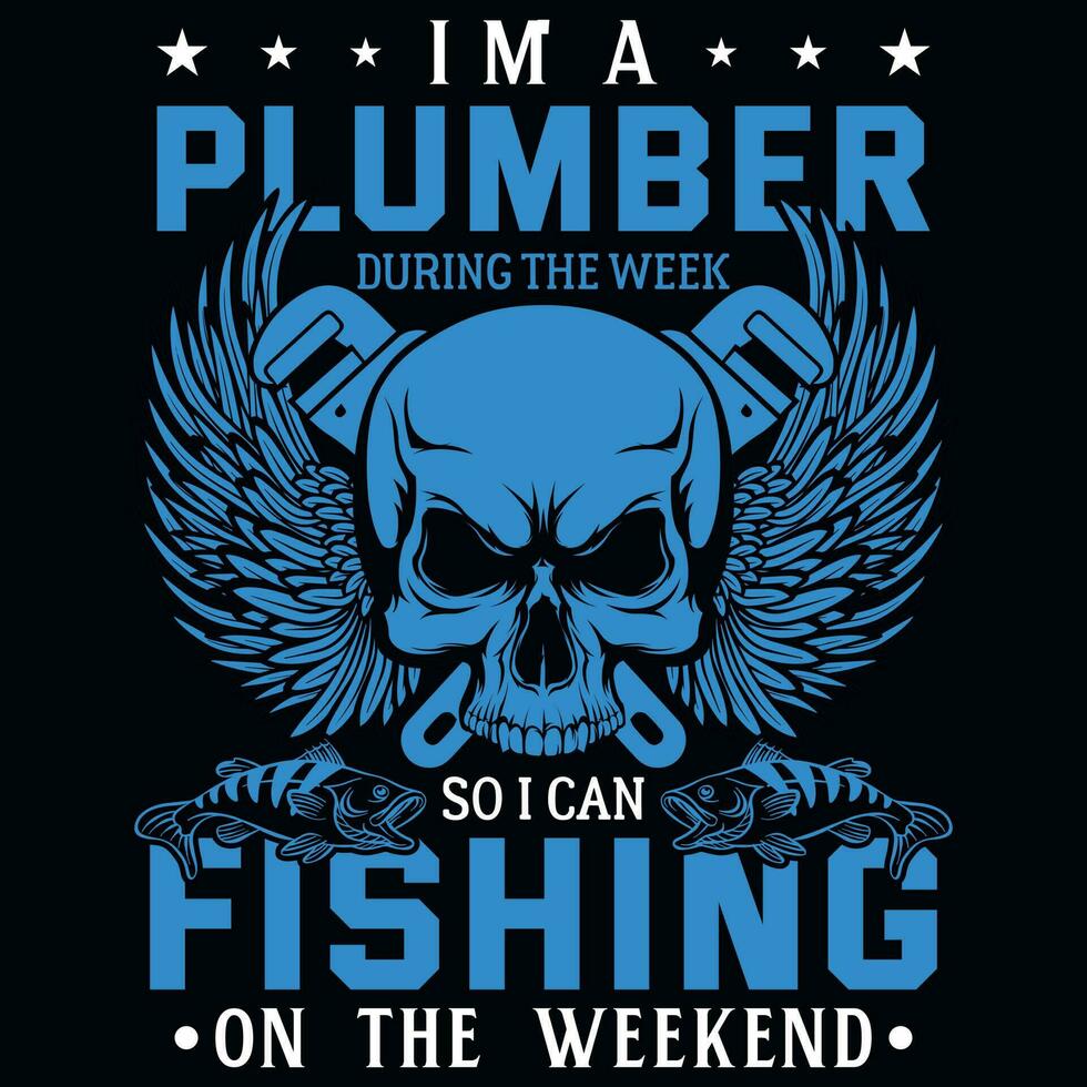 Plumber graphics tshirt design vector