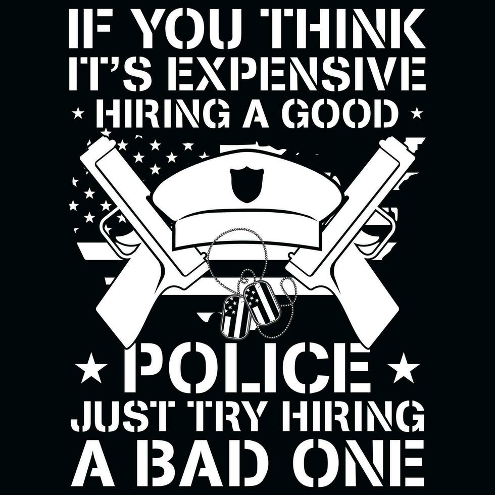 Police graphics tshirt design vector