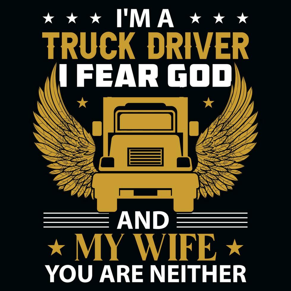 Truck driver graphics tshirt design vector