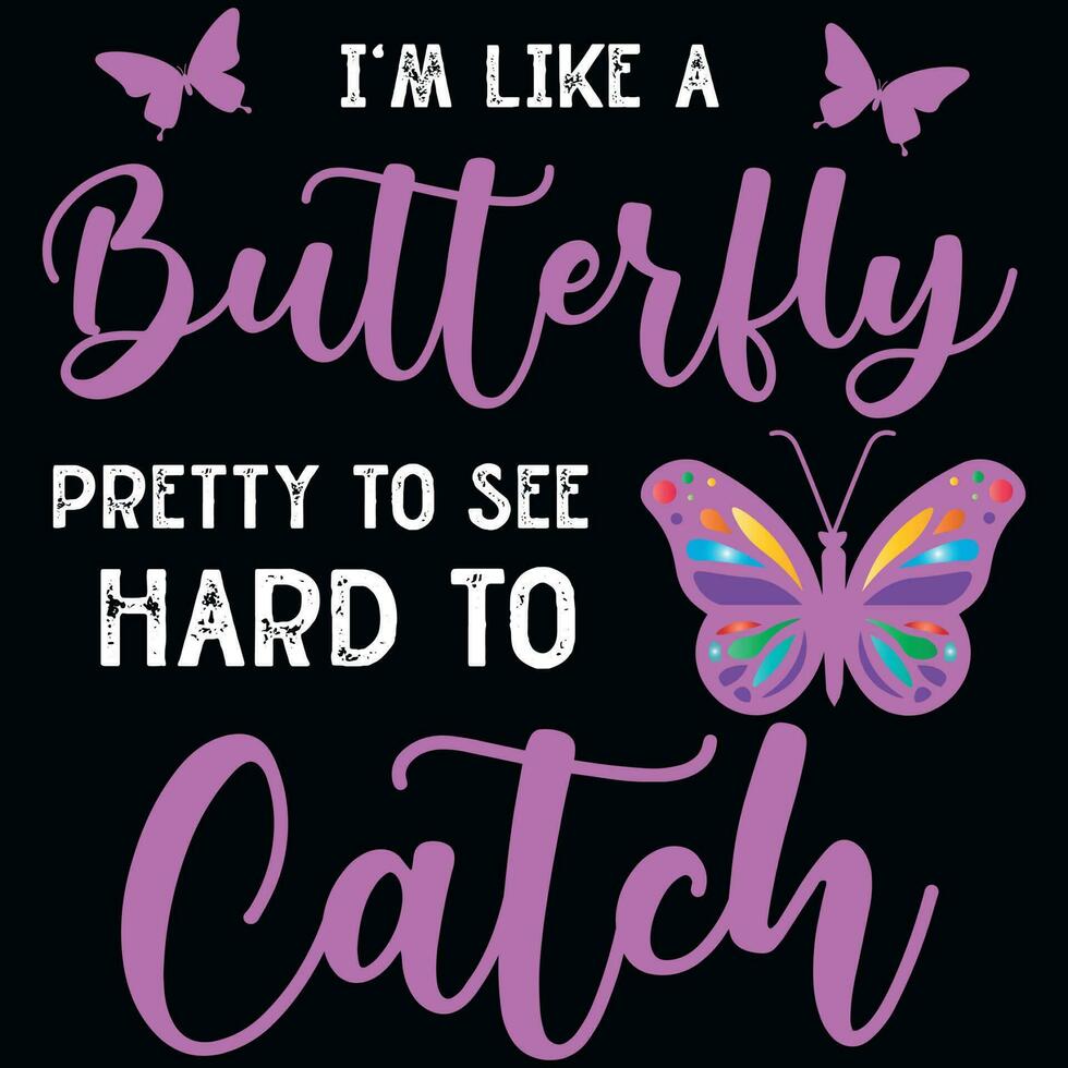 Butterflies typography tshirt design vector