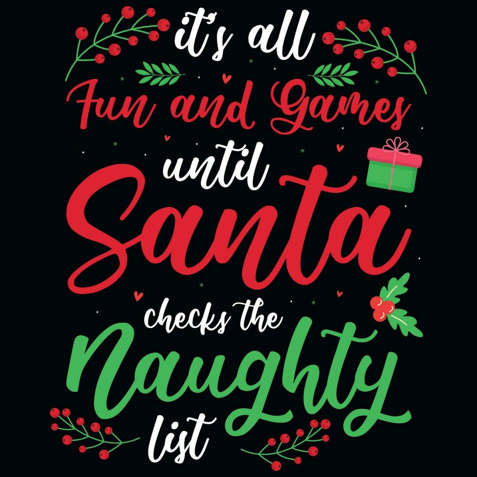 Christmas typography tshirt design vector