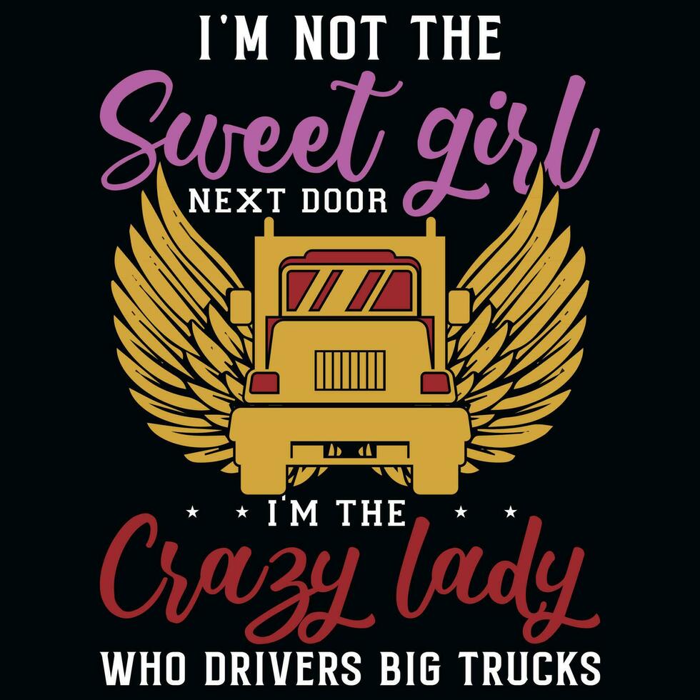 Truck driver graphics tshirt design vector