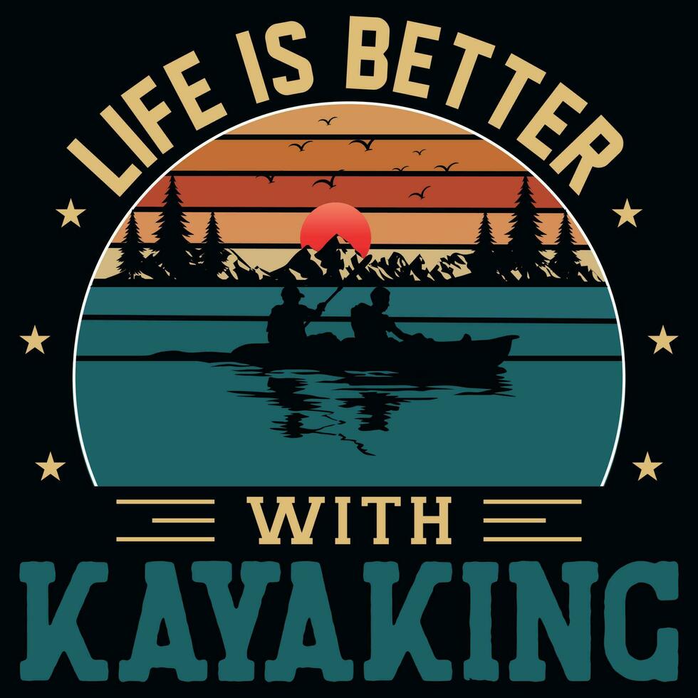 kayak gráficos camiseta diseño vector