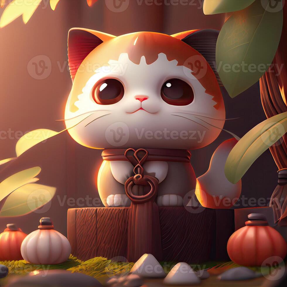 ilustración de linda bebé retratos de hermosa encantador mascotas. gato y cachorro. hermosa retrato de adorable mascotas. dibujos animados concepto generativo ai foto