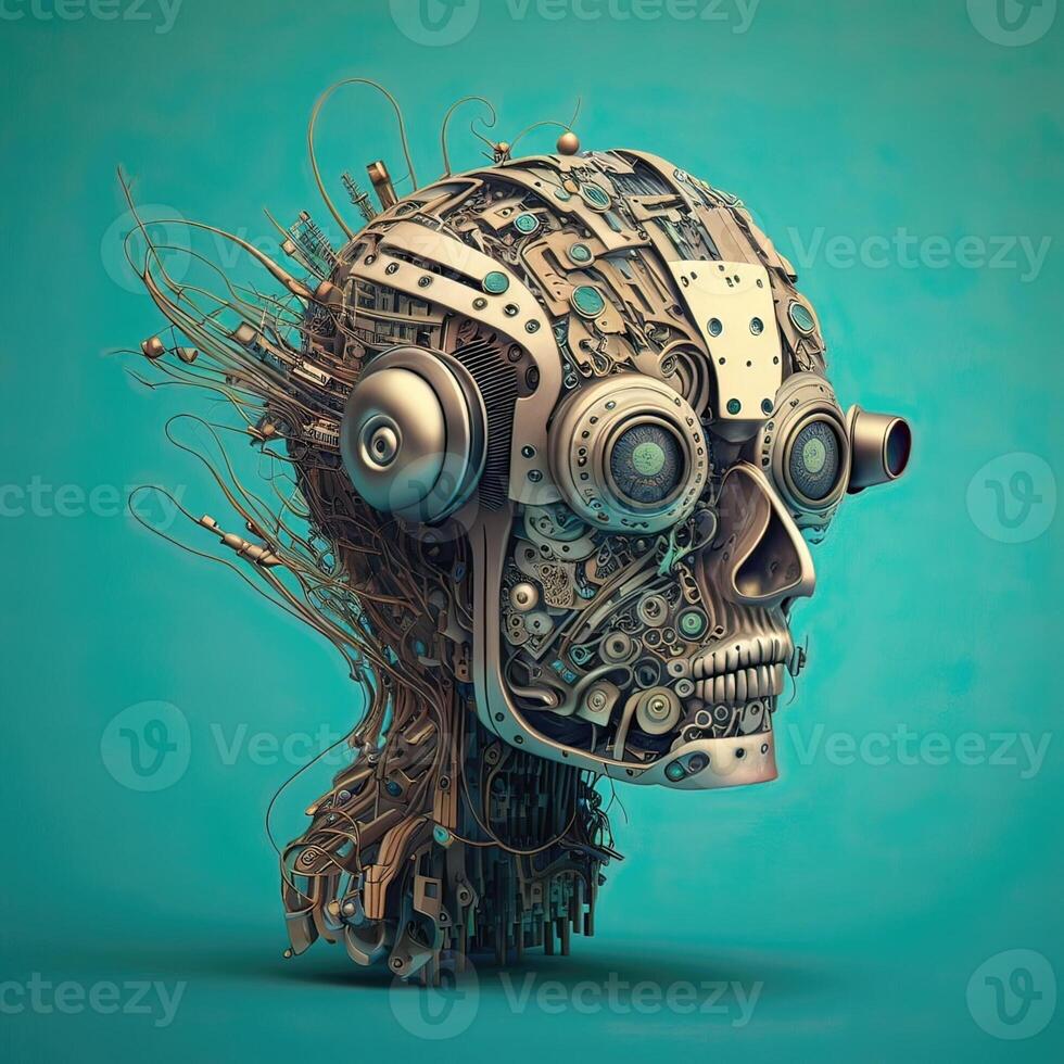 artificial intelligence. advanced artificial intelligence for the future rise in technological singularity using deep learning algorithms. photo