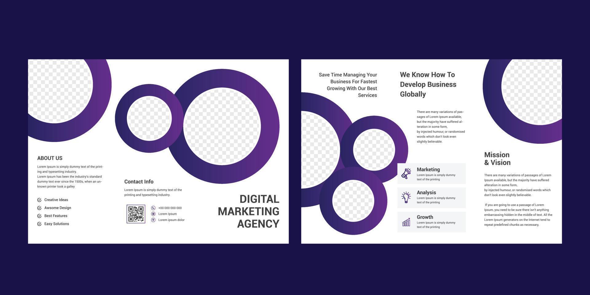 corporate business trifold brochure template vector