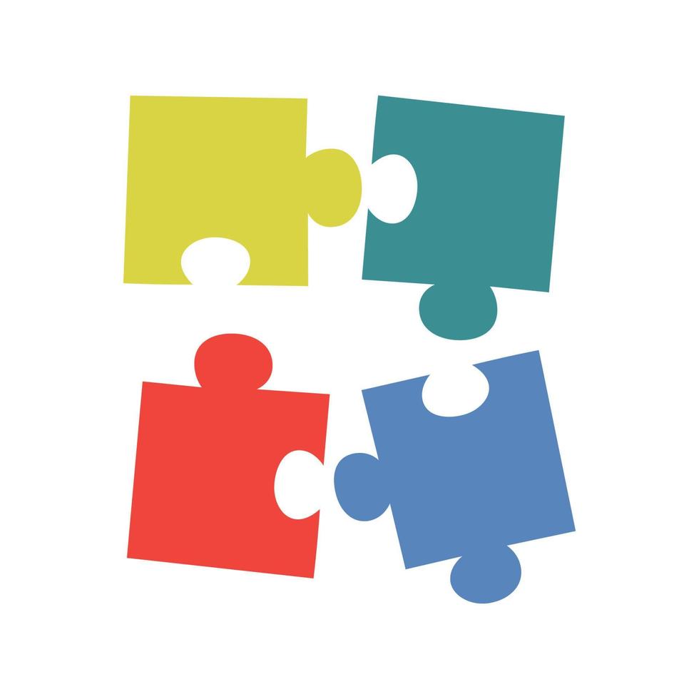 Colored puzzle piece. Puzzle icon. Vector. Isolated. vector