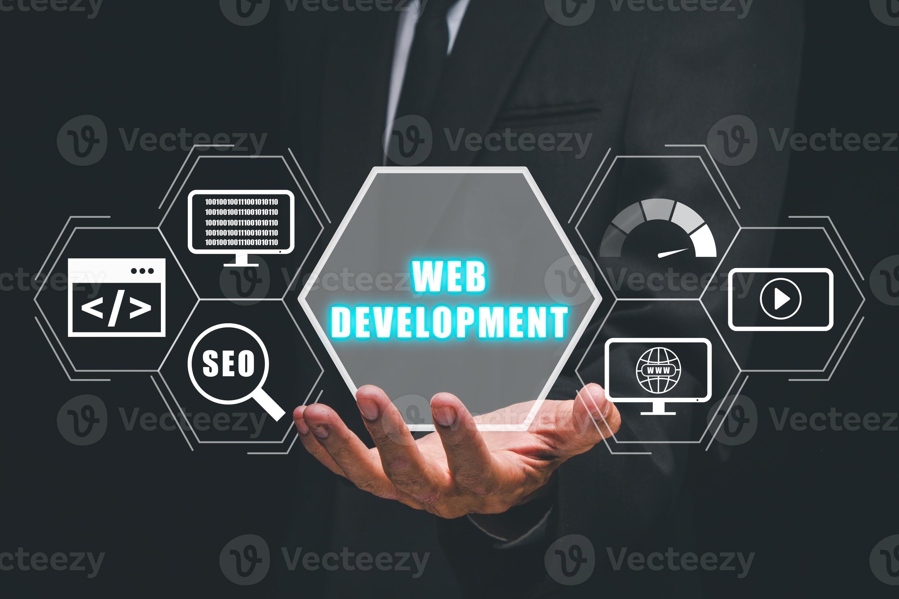 Web development coding programming internet technology business concept ...