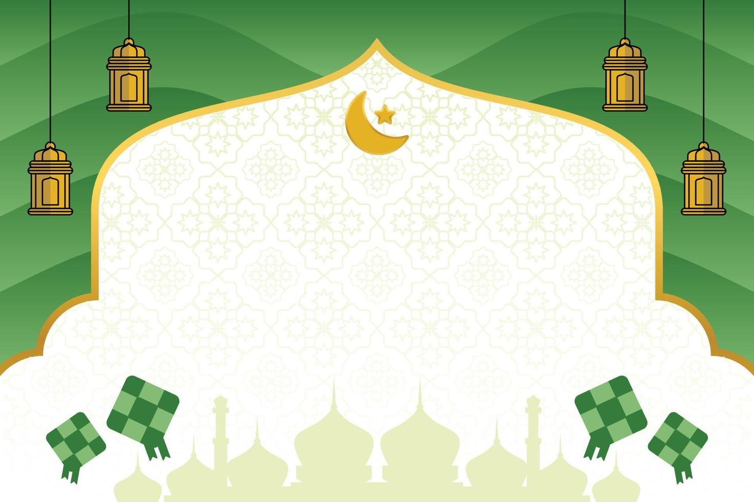 Editable Eid sale banner template. with diamond ornaments, moon, stars, lanterns and the silhouette of a mosque. Design for social media, poster, greeting card,web. Islamic vector illustration