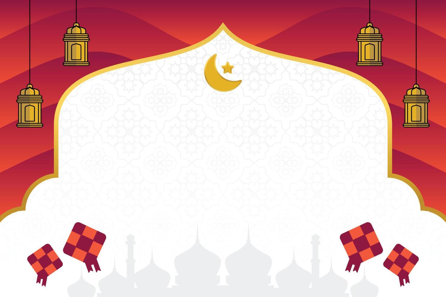 editable eid rebaja bandera modelo. con diamante adornos, luna, estrellas, linternas y el silueta de un mezquita. diseño para social medios de comunicación, póster, saludo tarjeta, red. islámico vector ilustración