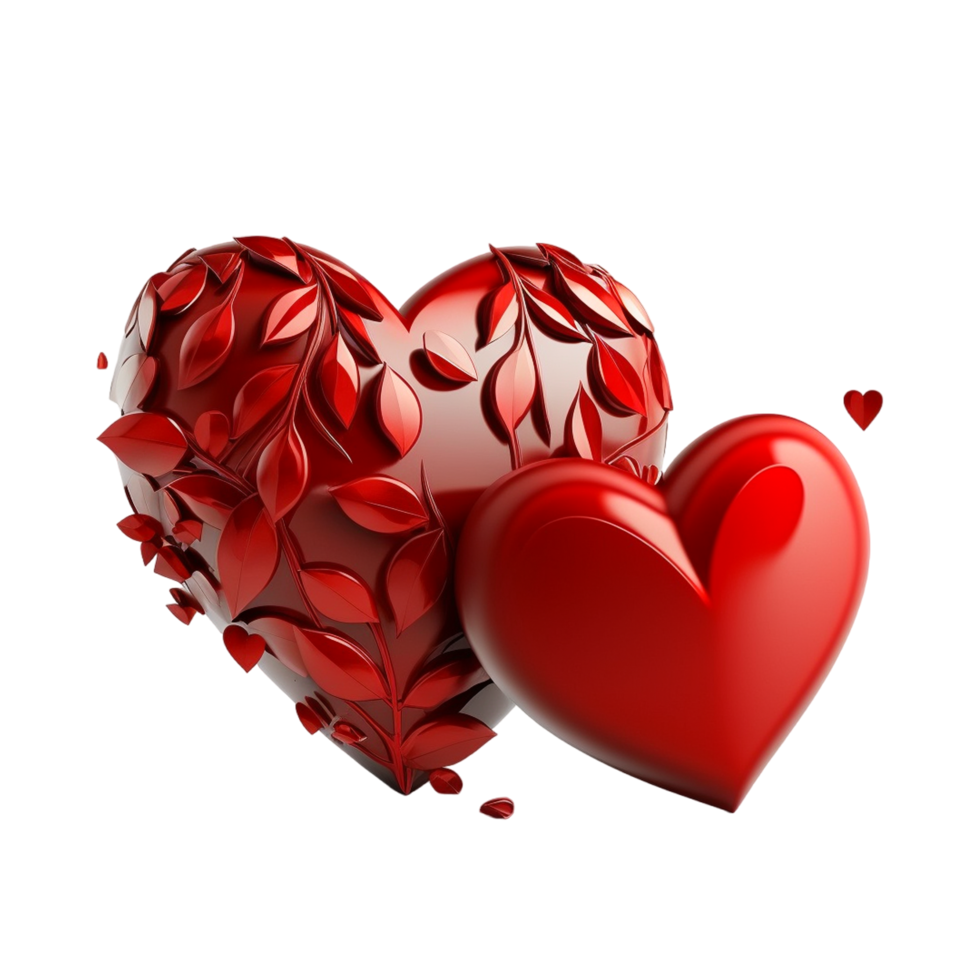 Valentines Day 3d Stereo Love Red Hearts 22572695 PNG