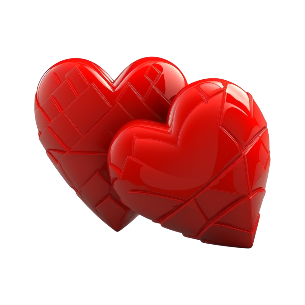 Valentines Day 3d Stereo Love Hearts png