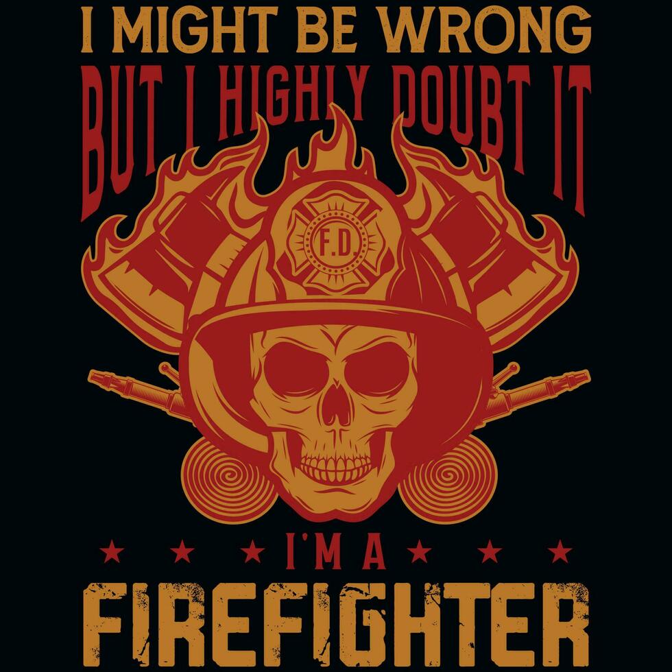 Firefighter graphics tshirt design vector