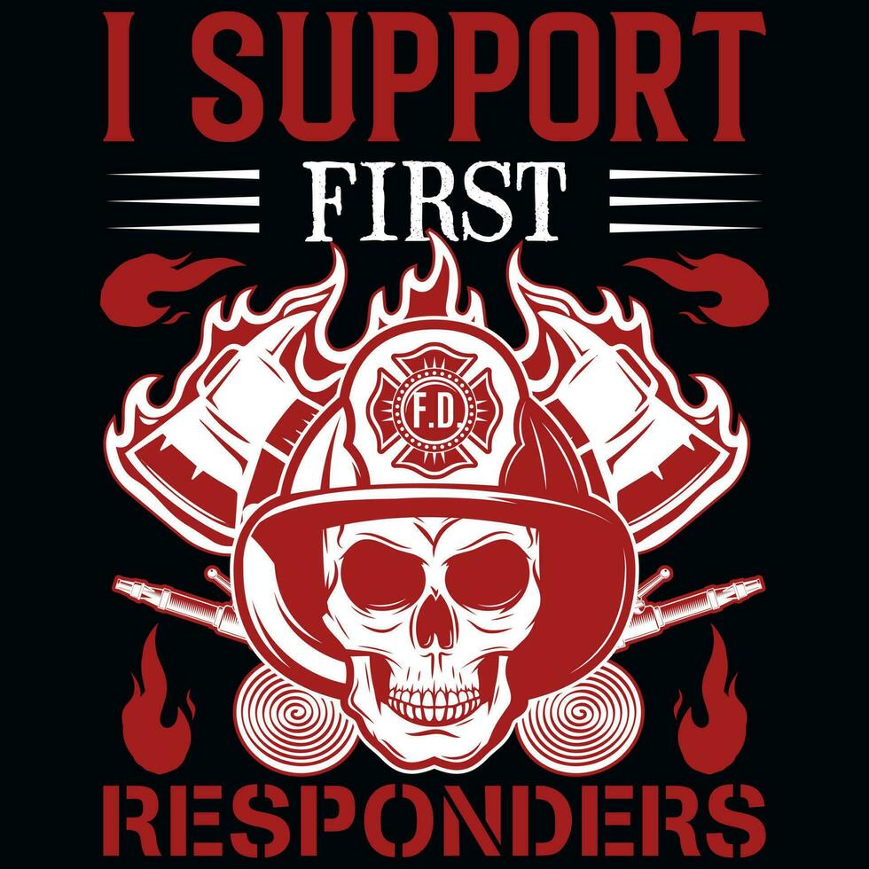 Firefighter graphics tshirt design vector