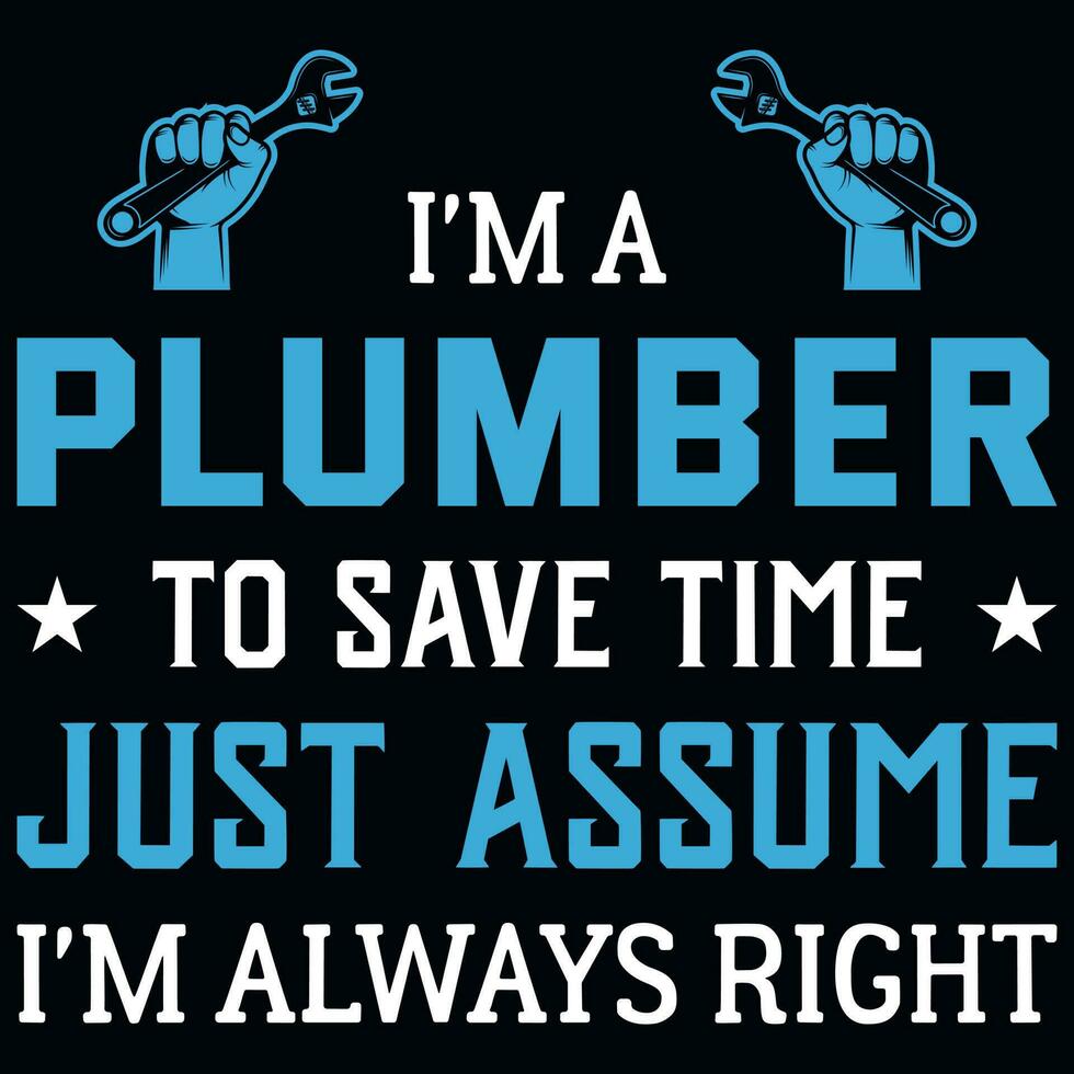 Plumber tshirt design vector