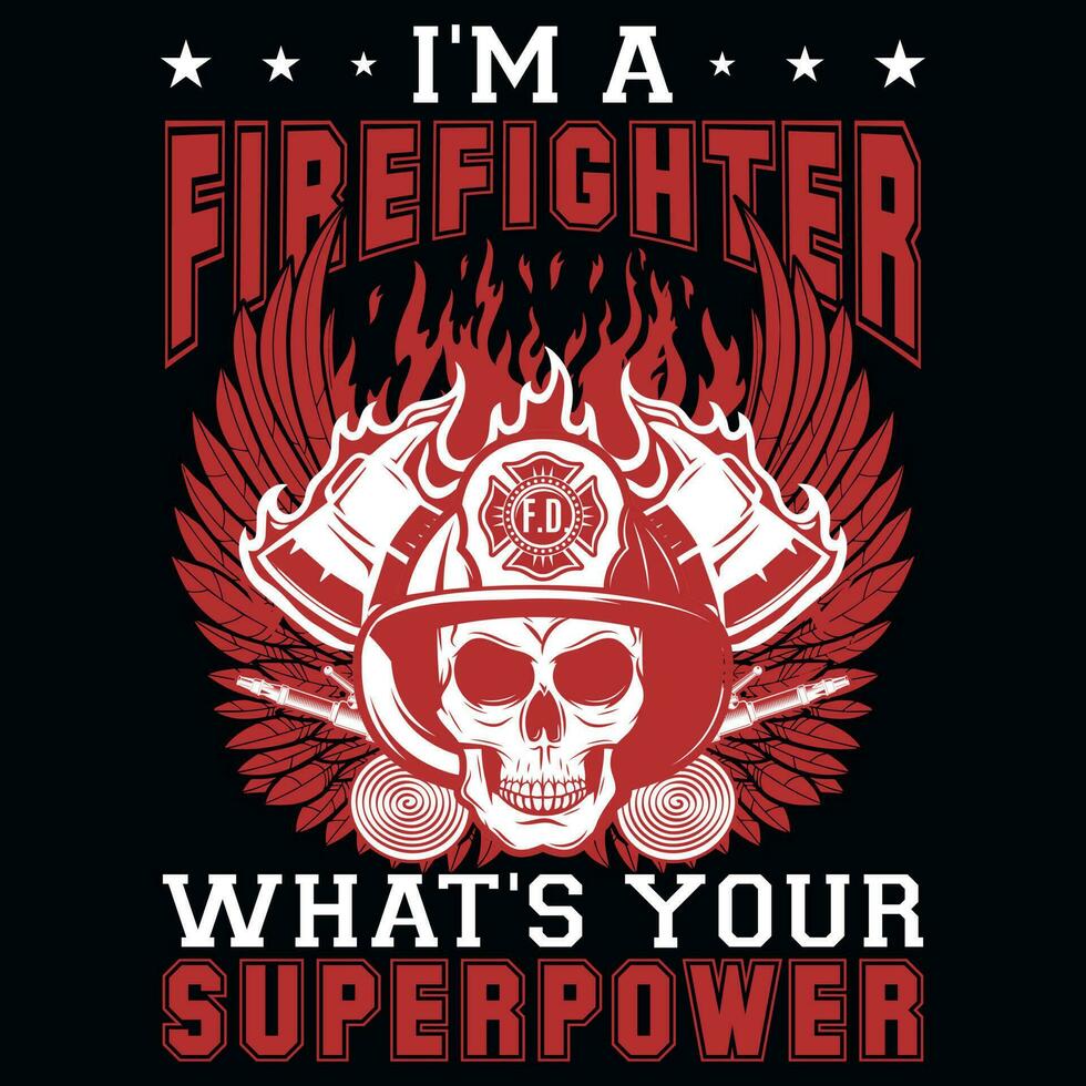 Firefighter graphics tshirt design vector