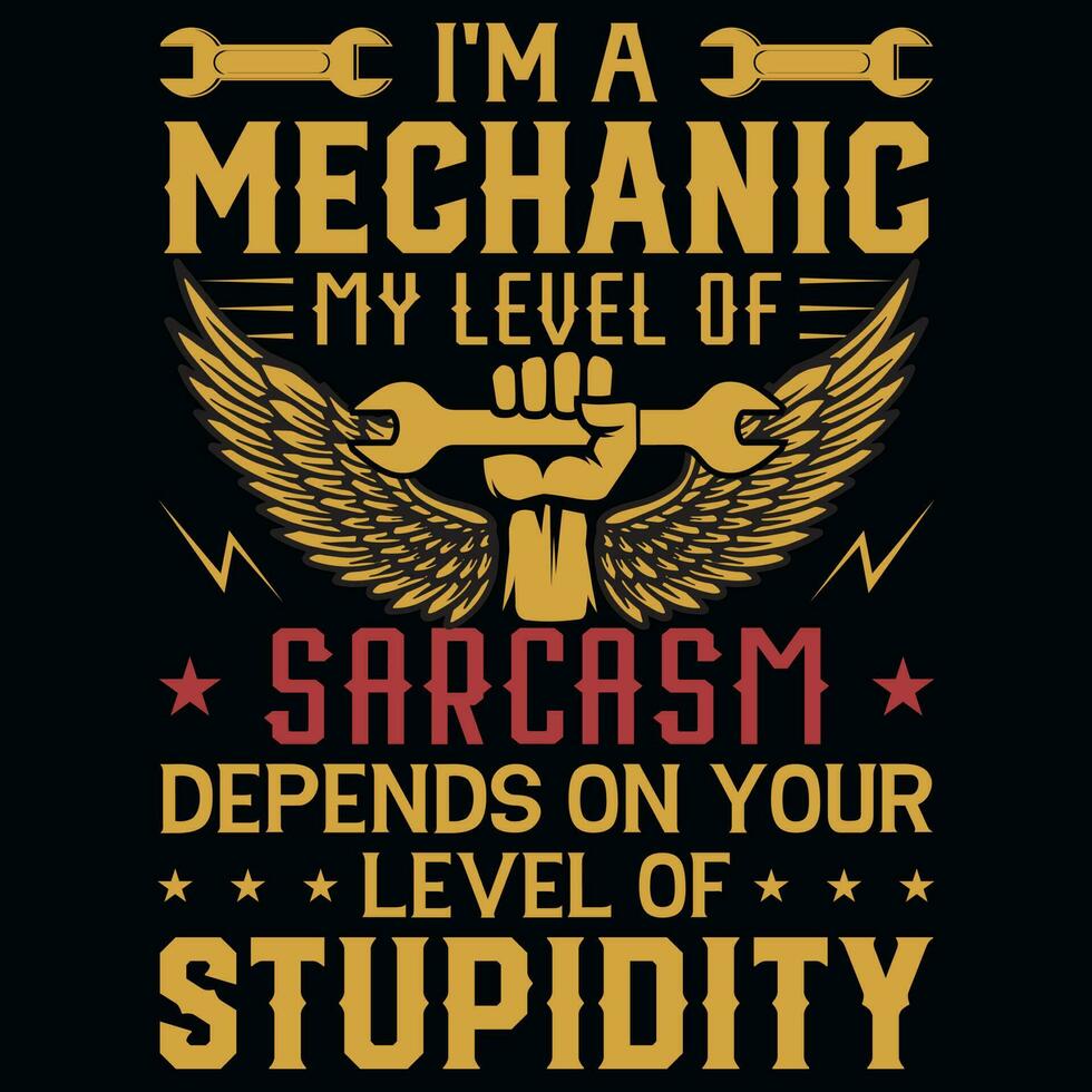 Mechanic tshirt design vector