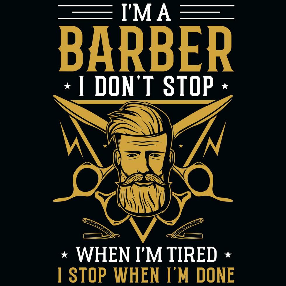 barber tshirt design vector