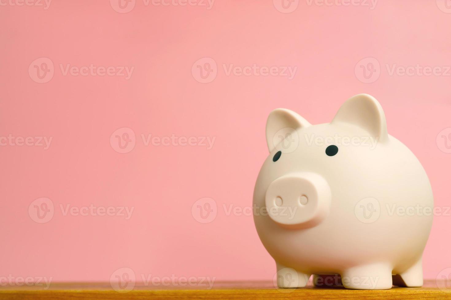 white piggy bank for saving money photo