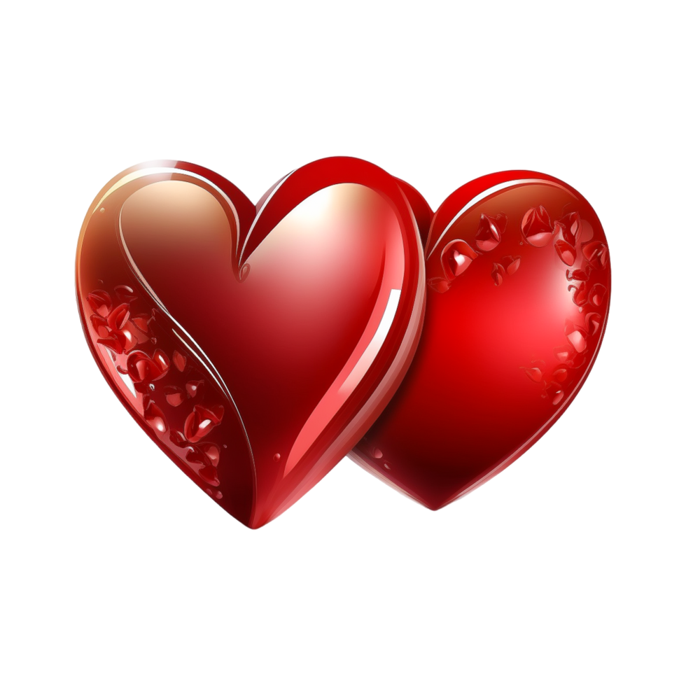 Valentines Day 3d Stereo Love Red Hearts 22573110 PNG