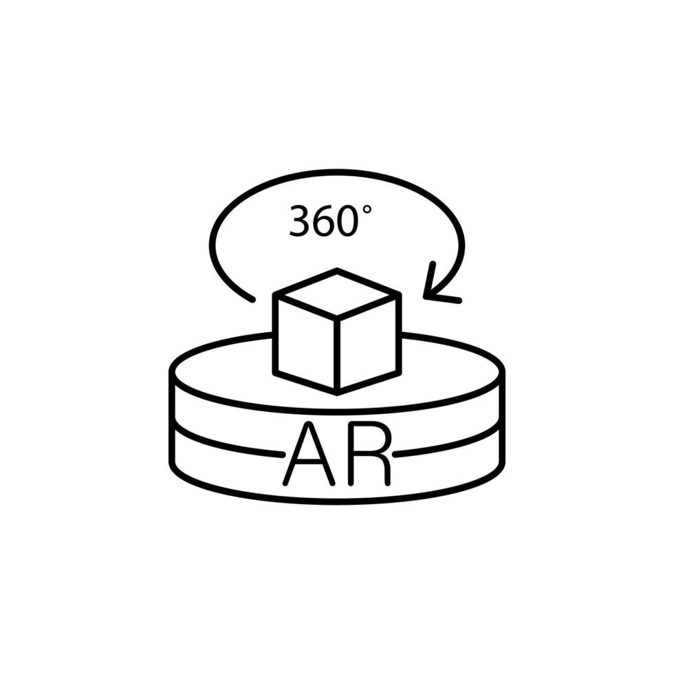 augmented reality, degree, technology, 360 vector icon
