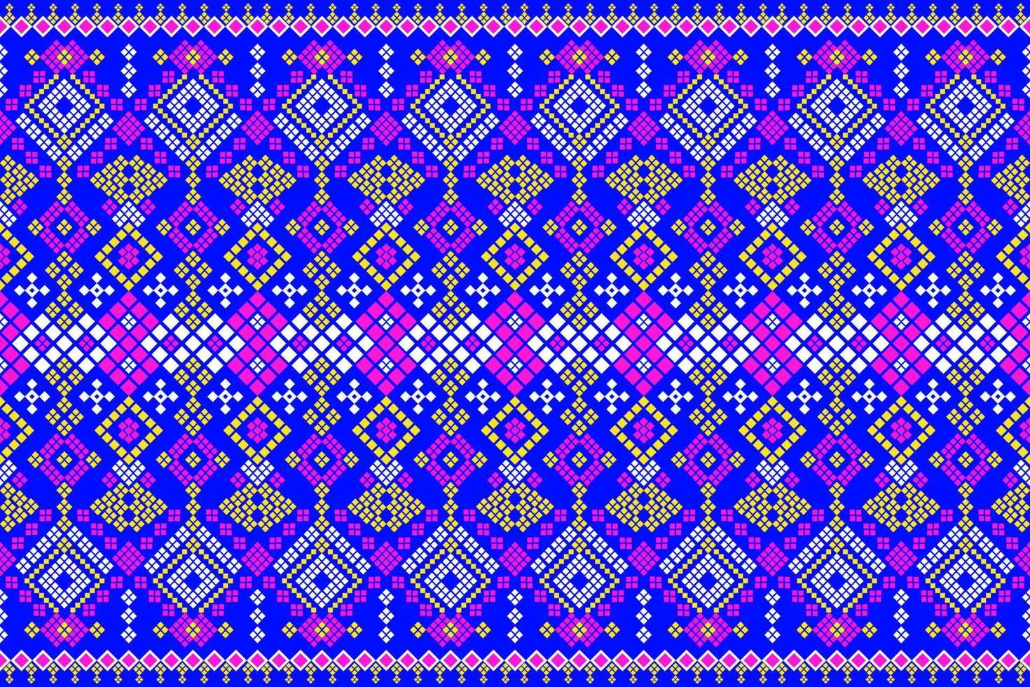 Seamless geometric ethnic asian oriental and tradition pattern design for texture and background. Silk and fabric pattern decoration for carpet, Thai clothing, wrapping and wallpaper vector