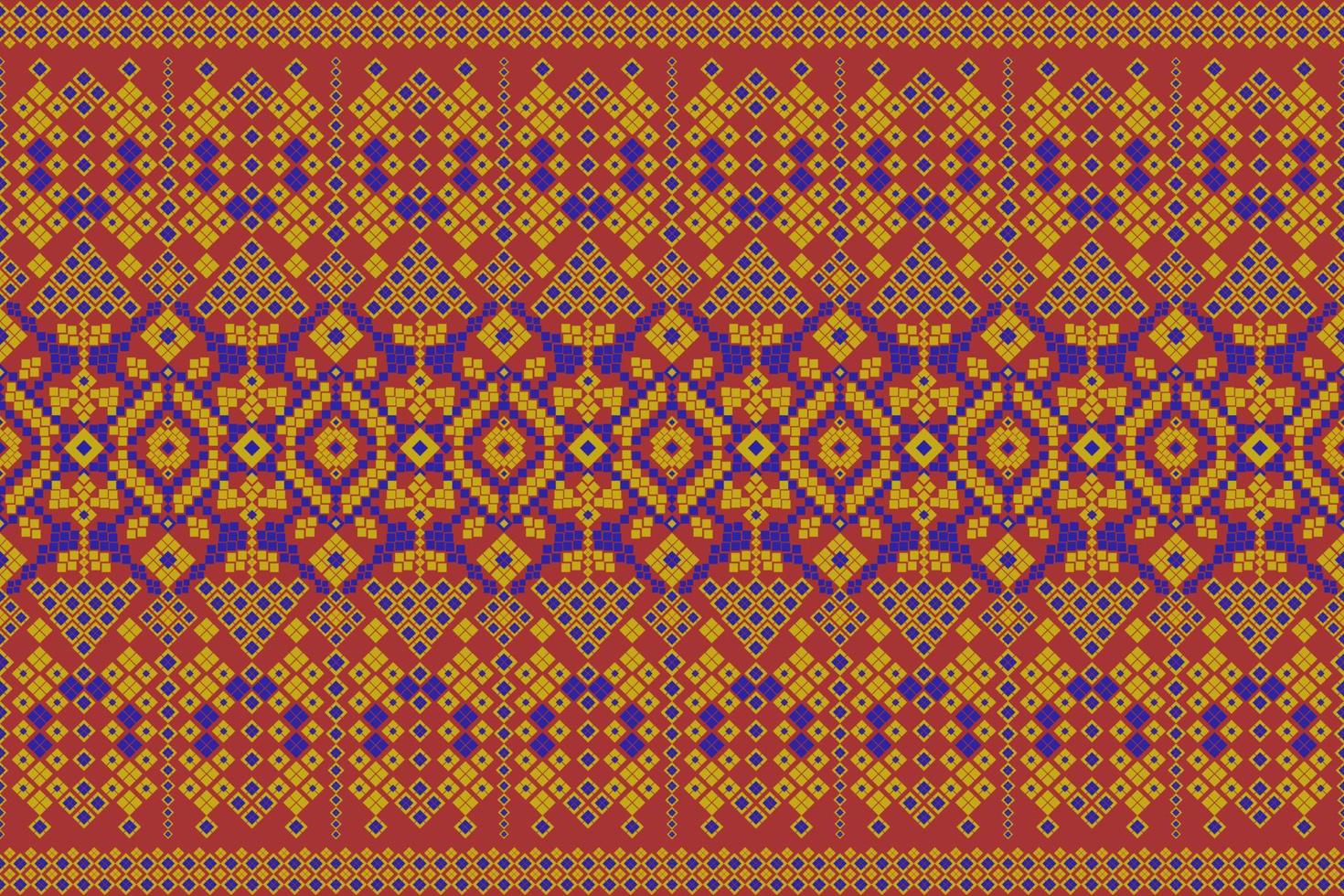 Seamless geometric ethnic asian oriental and tradition pattern design for texture and background. Silk and fabric pattern decoration for carpet, Thai clothing, wrapping and wallpaper vector