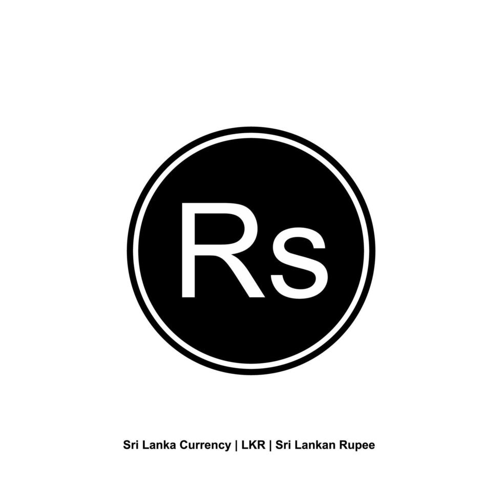 Sri Lanka Currency Symbol in Plural English, Sri Lankan Rupee Icon, LKR Sign. Vector Illustration