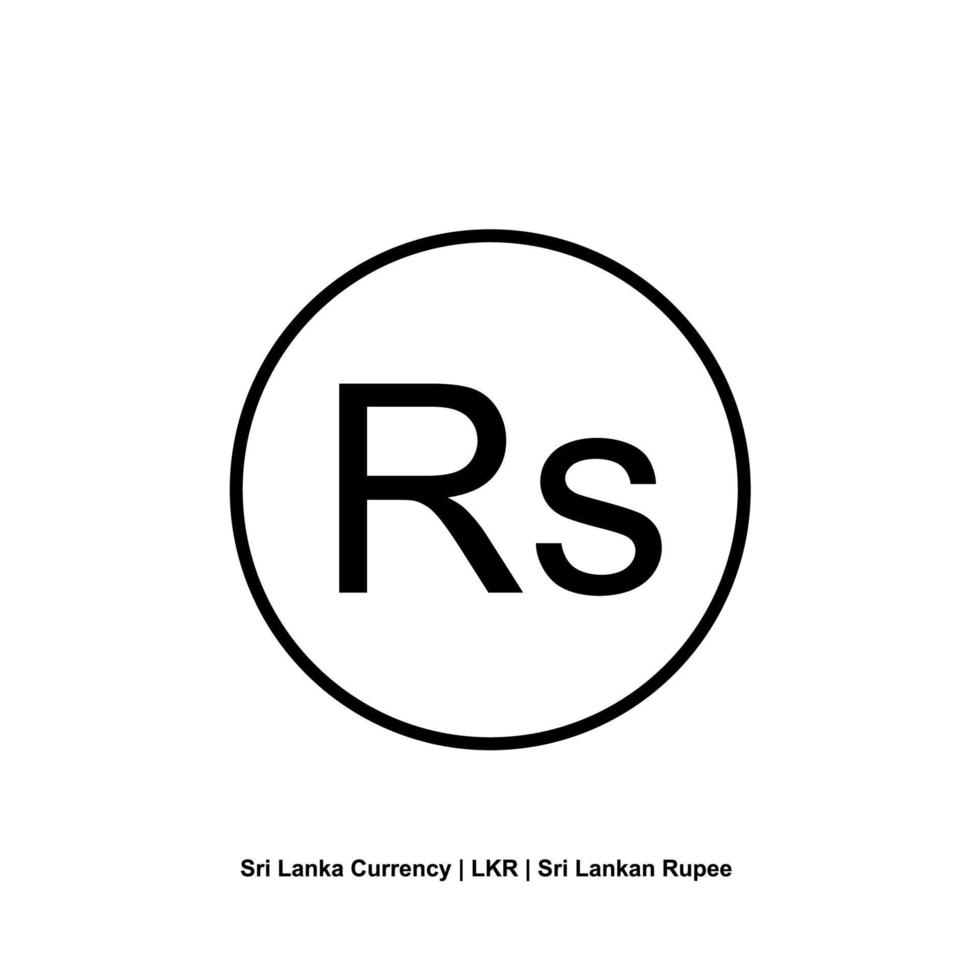 Sri Lanka Currency Symbol in Plural English, Sri Lankan Rupee Icon, LKR Sign. Vector Illustration