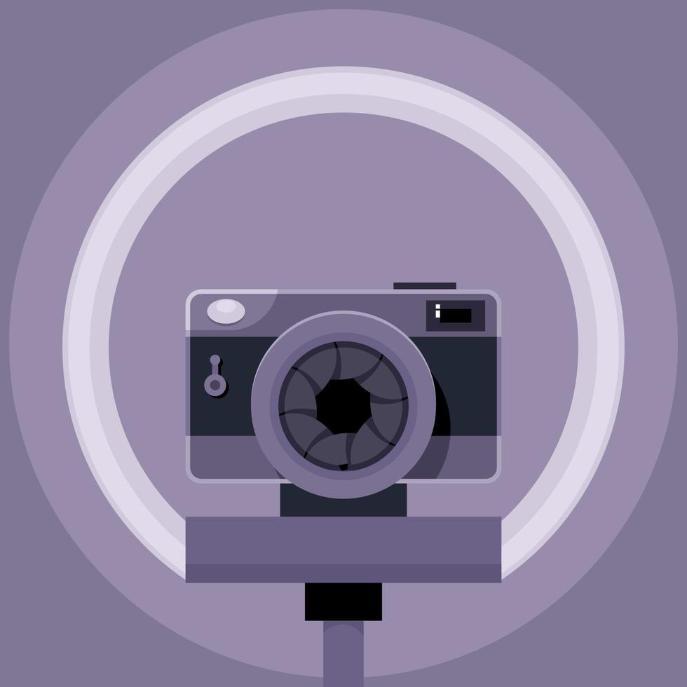Vector Image Of A Photo Camera With A Ring Lamp