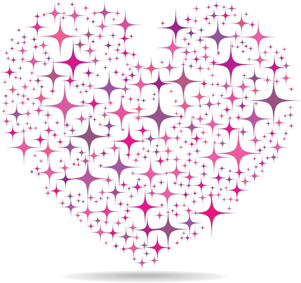 Vector Image Of Heart Shape With Pink Objects