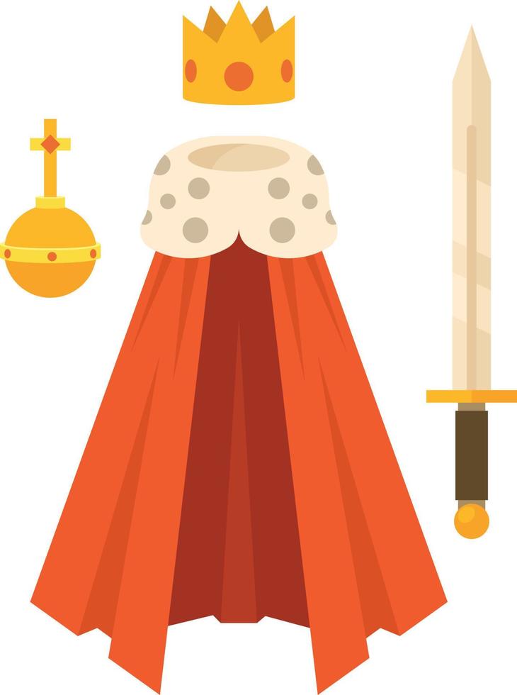 Vector Image Of King'S Cloak, A Sword And A Crown
