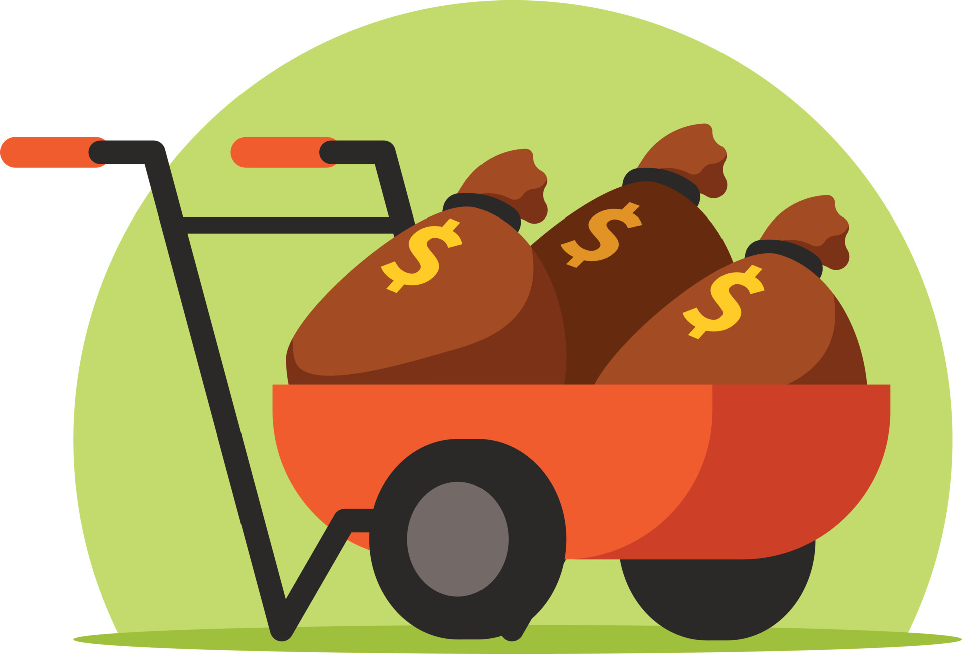 Vector Image Of A Wheelbarrow Full Of Money 22573543 Vector Art at Vecteezy
