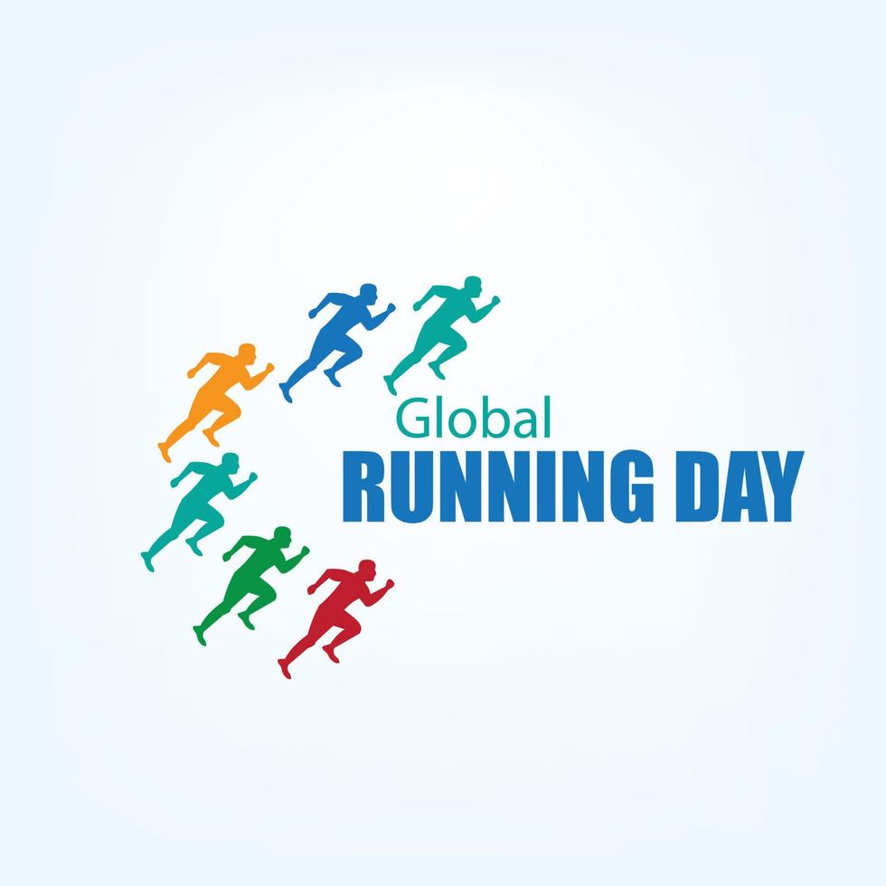 Vector Illustration. World Running Day. Simple and Elegant Design ...