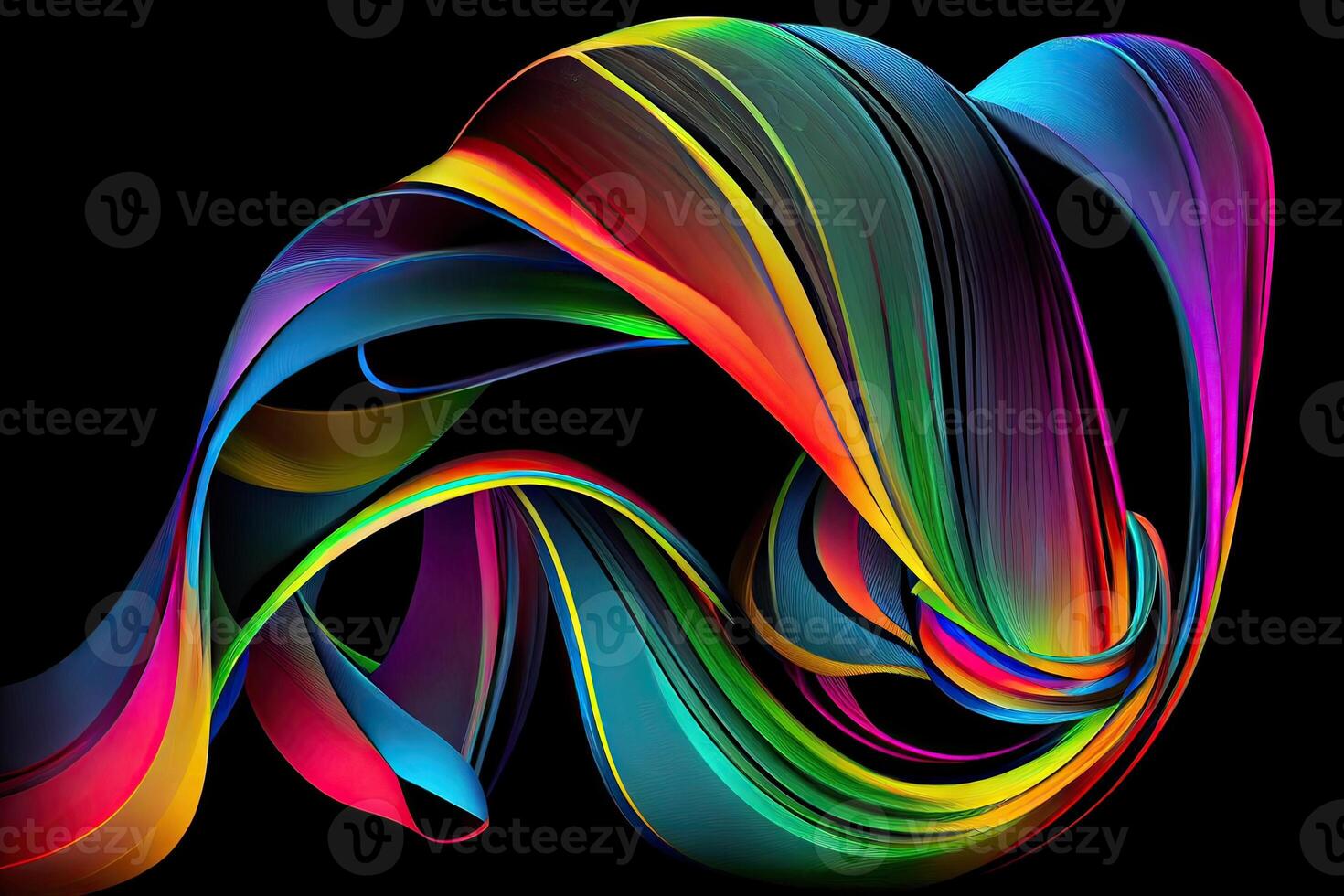 abstract artistic brush stroke, paint splash, modern dynamic lines, red purple blue splatter, colorful spectrum palette, loops, clip art isolated on black background. photo