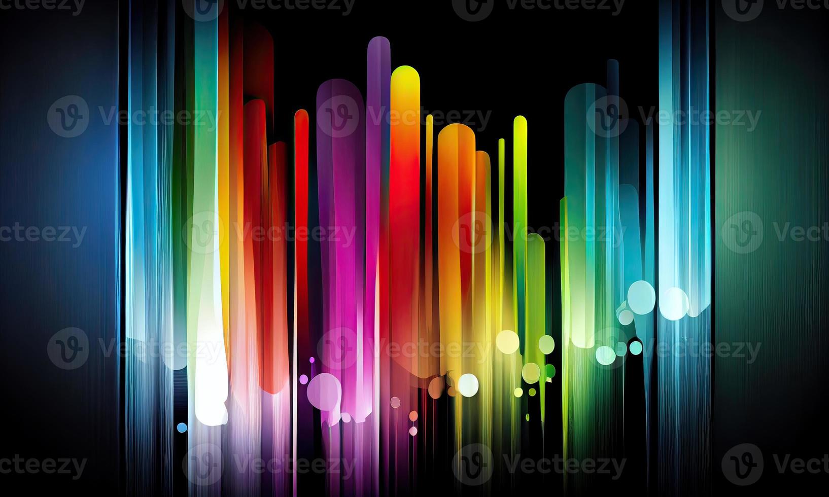 abstract background with colorful spectrum. Bright pink yellow neon rays and glowing lines. Genrative Ai photo