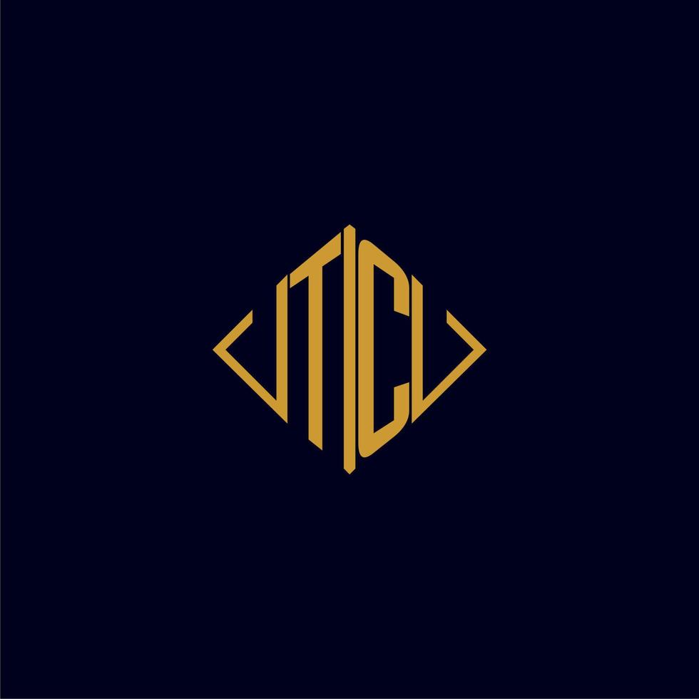 TC initial monogram square logo design ideas vector