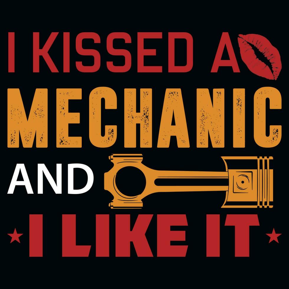 Mechanic tshirt design vector