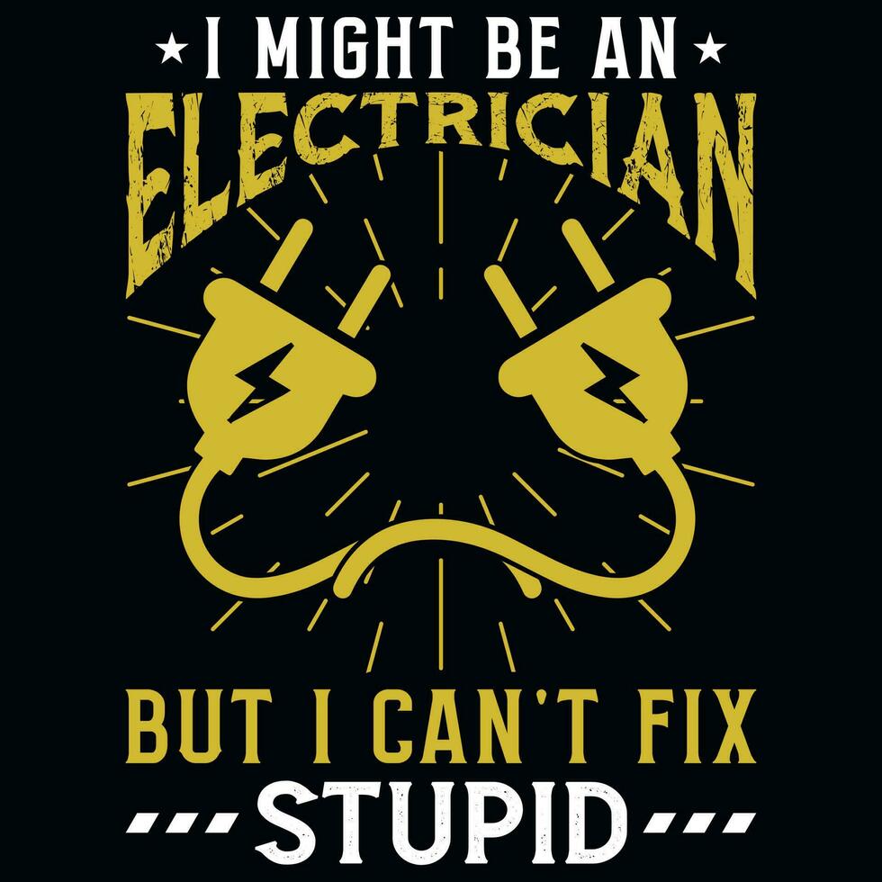 Electrician tshirt design vector