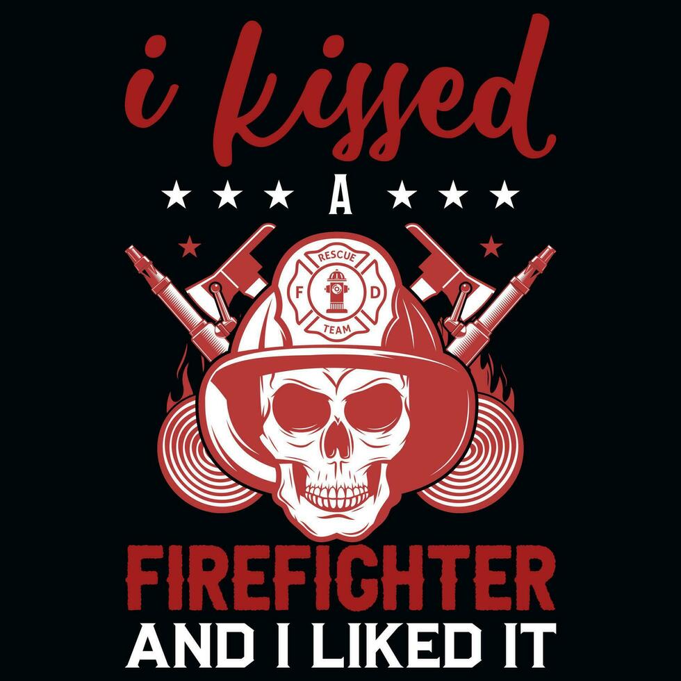 Firefighter tshirt design vector