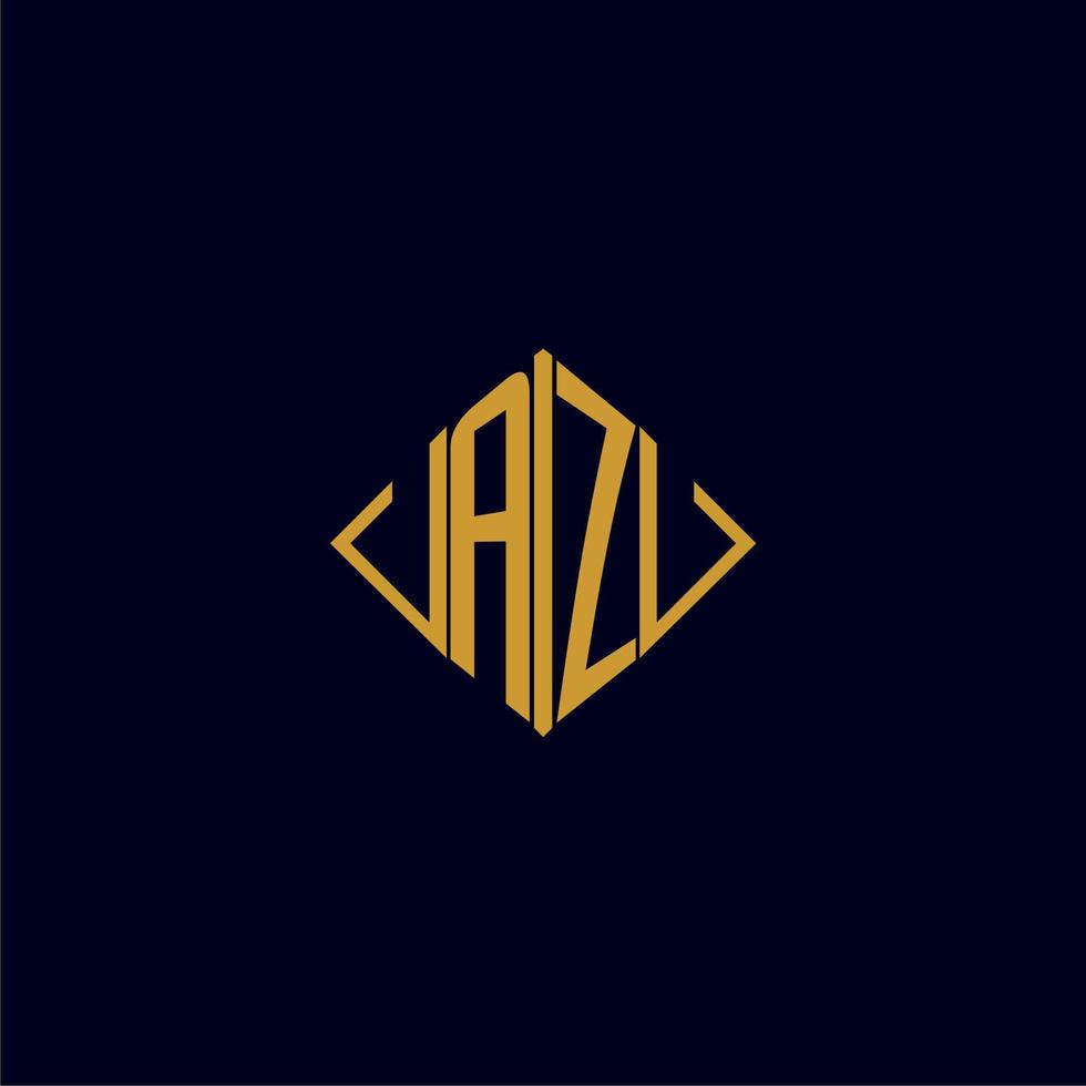 AZ initial monogram square logo design ideas vector