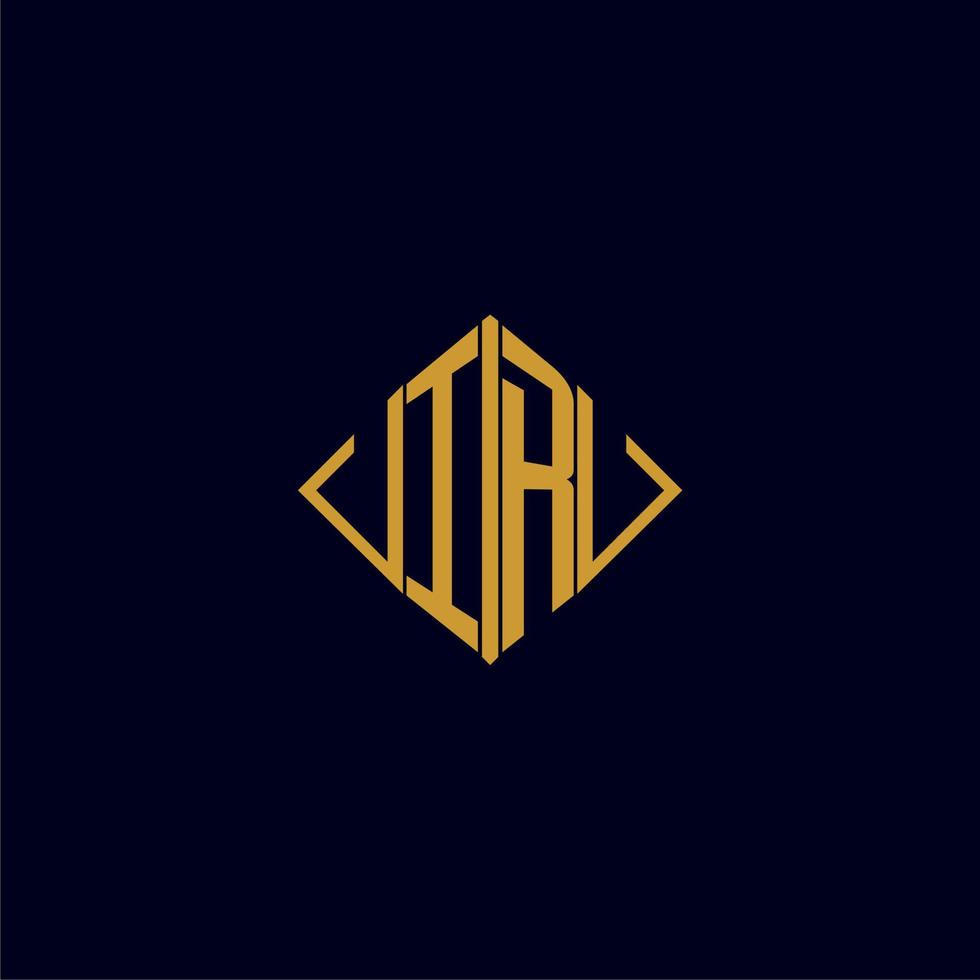 IR initial monogram square logo design ideas vector