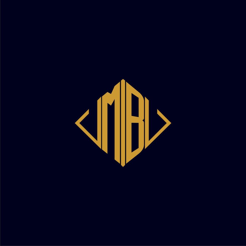 MB initial monogram square logo design ideas vector